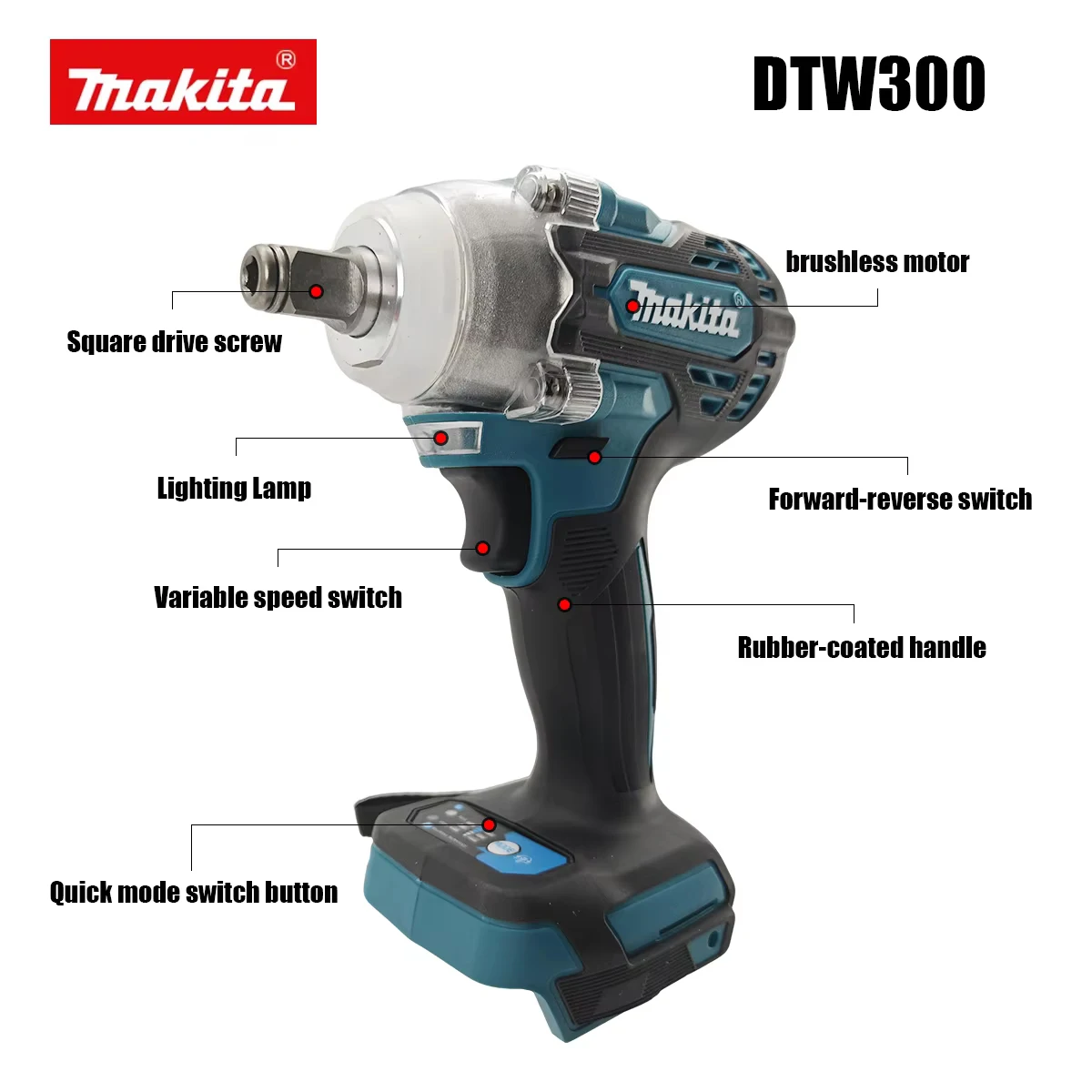 For Makita 18V Battery DTW300  - đánh giá và giá Makita Drill Dtw300