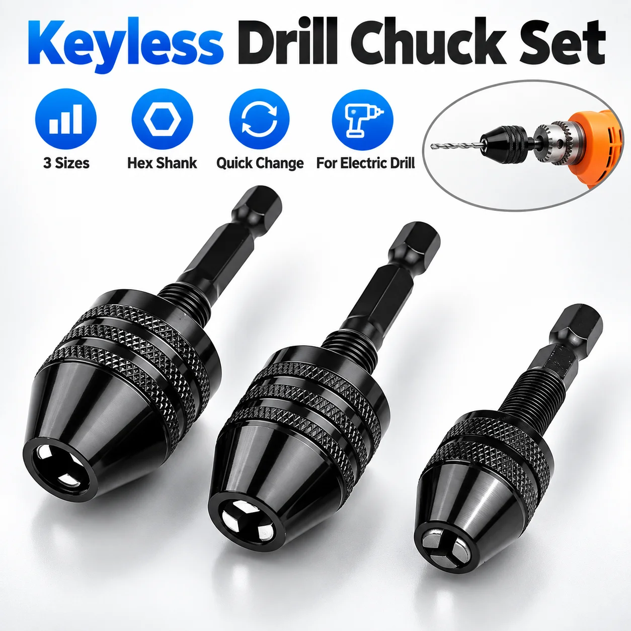 Mini Keyless Drill Chuck 0.3-8 - đánh giá và giá Power Xchange Tools